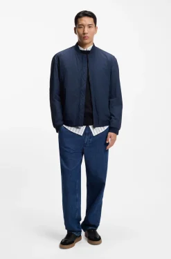 Water-repellent bomber jacket in soft-touch fabric