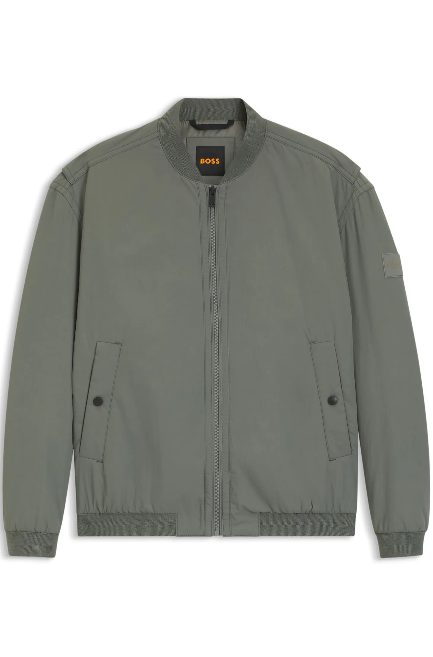 Water-repellent bomber jacket in soft-touch fabric