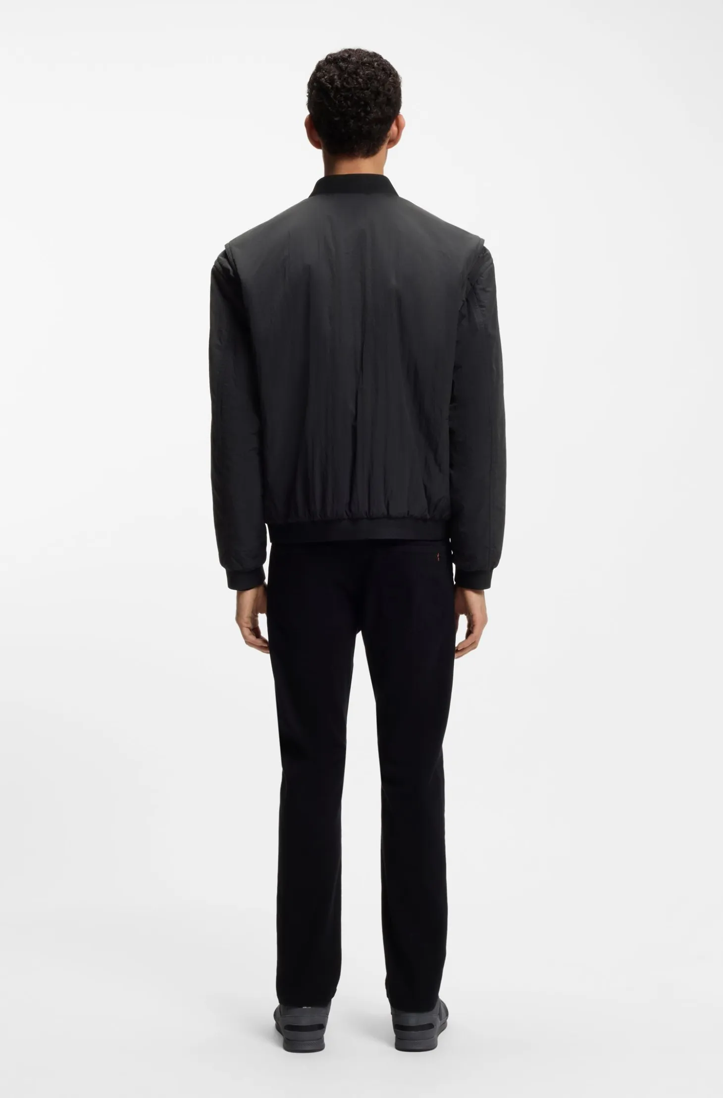 Water-repellent bomber jacket in soft-touch fabric