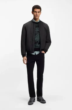 Water-repellent bomber jacket in soft-touch fabric