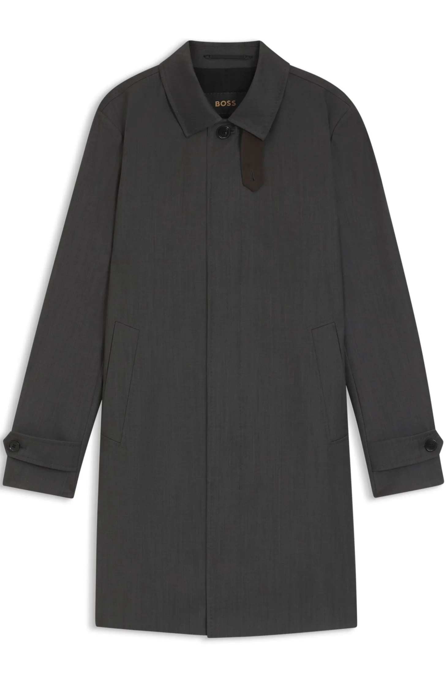 Water-repellent coat in virgin wool