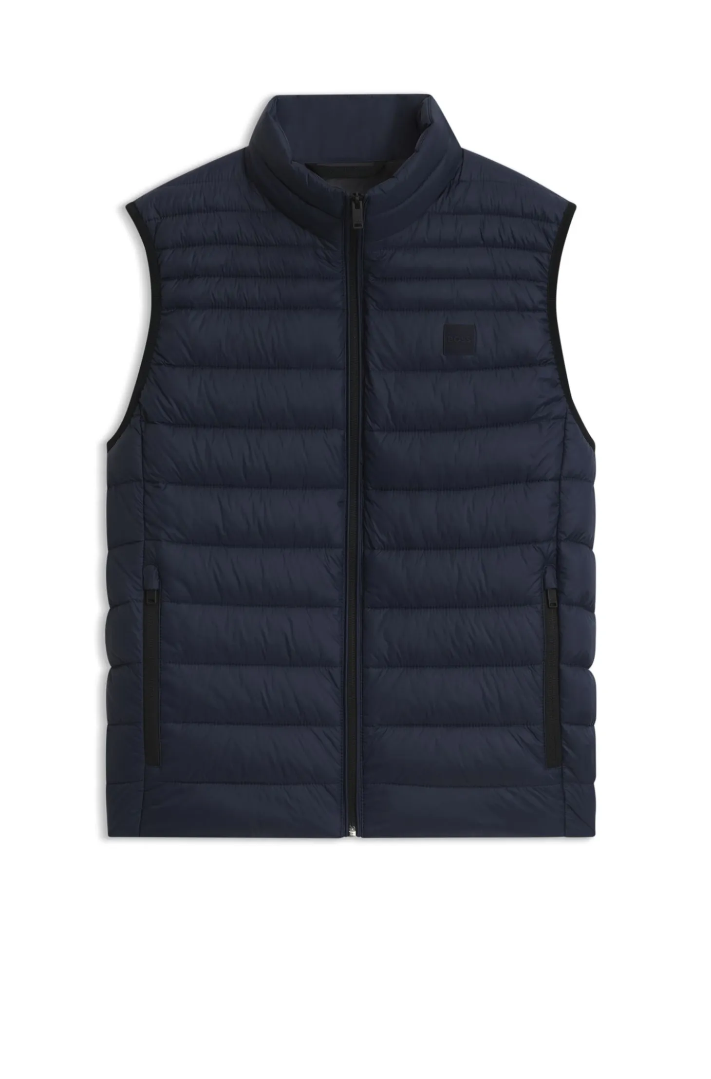 Water-repellent gilet with logo patch
