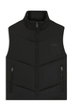 Water-repellent gilet with tonal logo