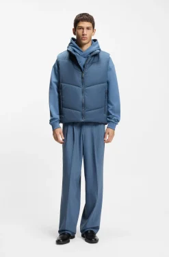 Water-repellent gilet with tonal logo