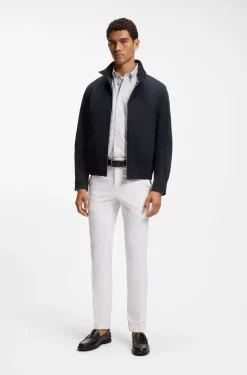 Water-repellent jacket in mercerised stretch cotton