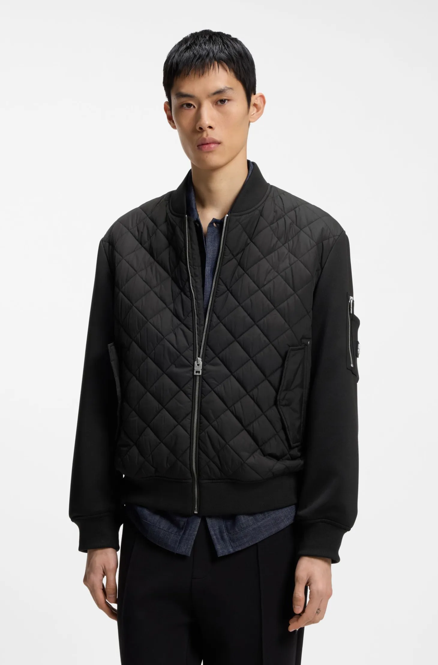 Water-repellent jacket in mixed materials