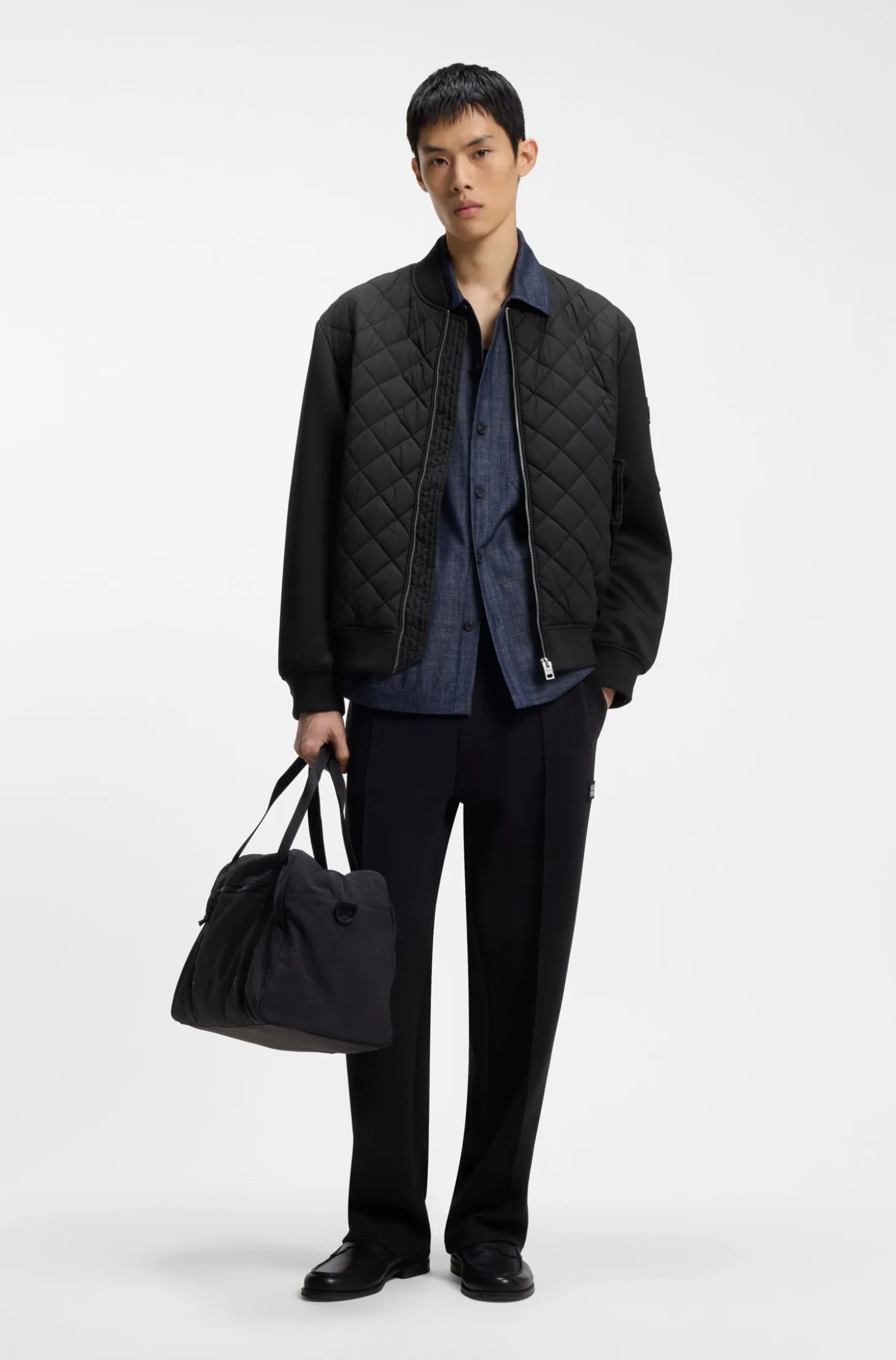 Water-repellent jacket in mixed materials