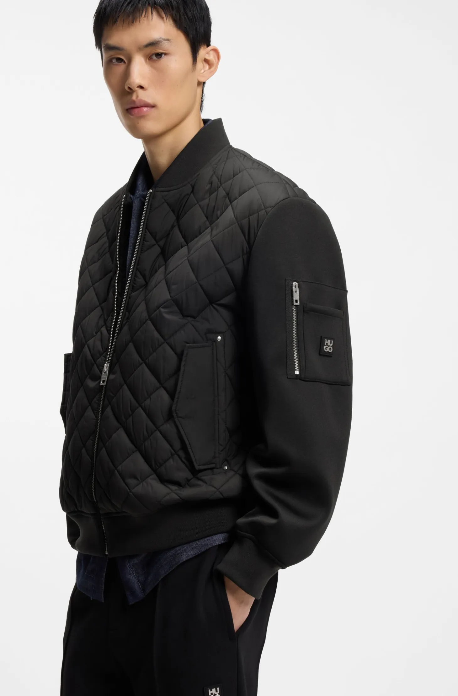 Water-repellent jacket in mixed materials