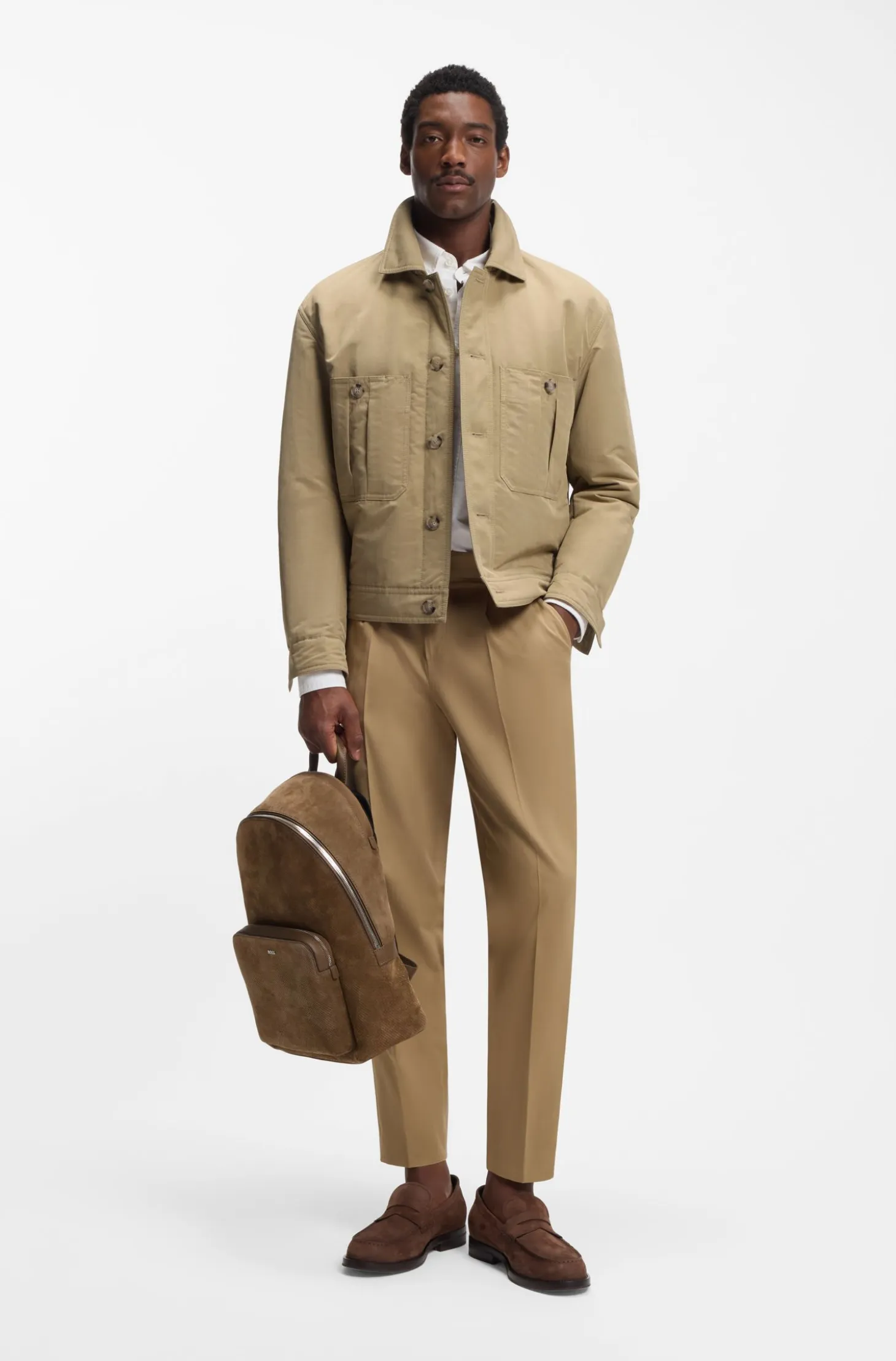 Water-repellent jacket in peached fabric