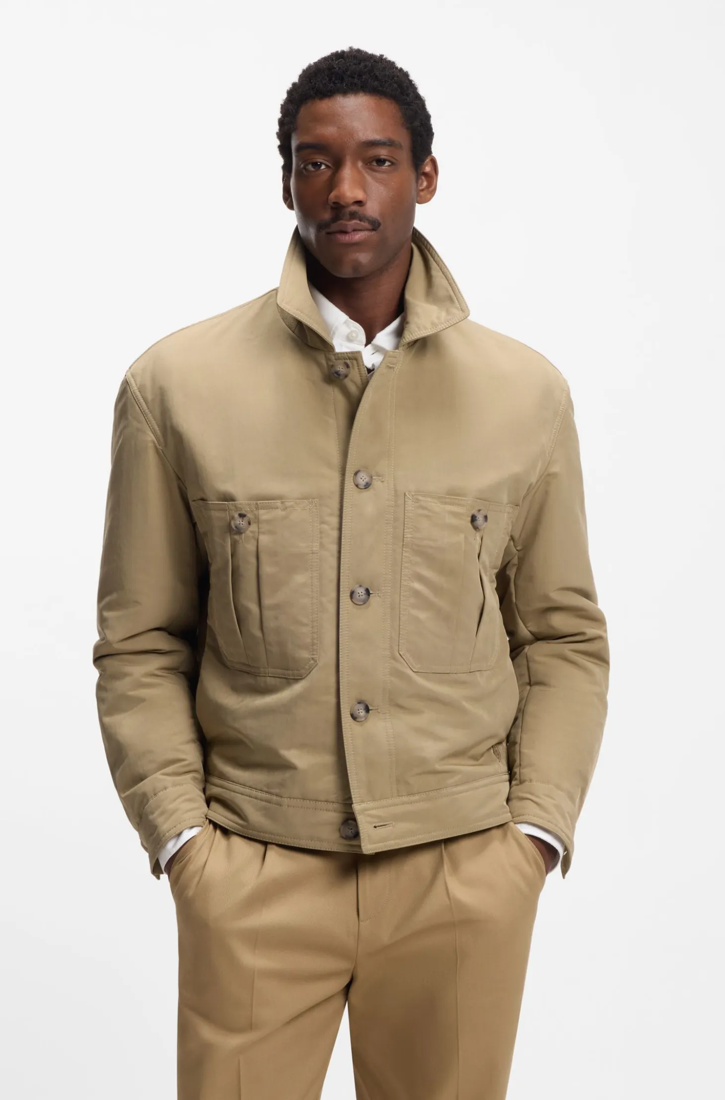 Water-repellent jacket in peached fabric