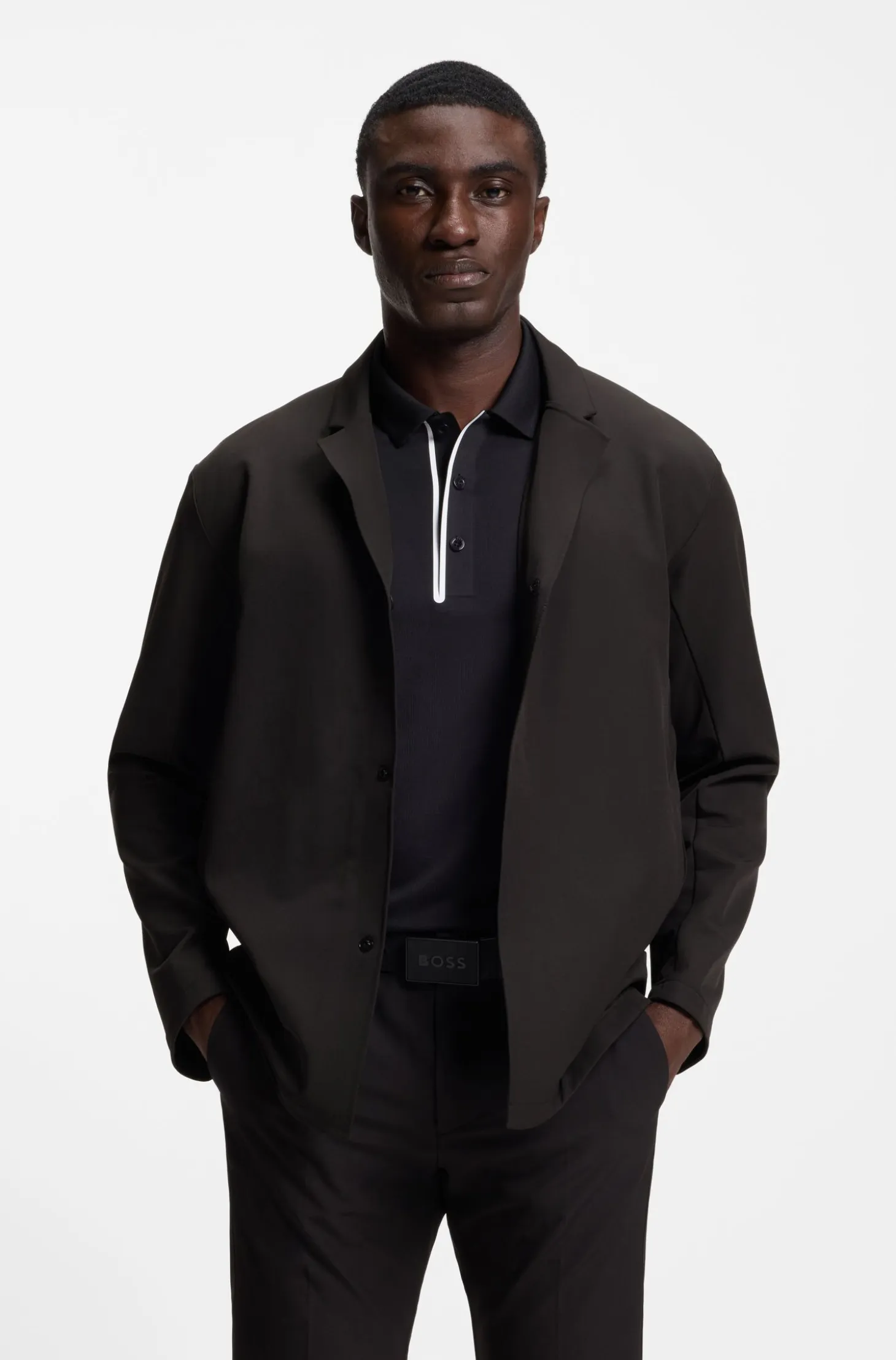 Water-repellent jacket in stretch fabric