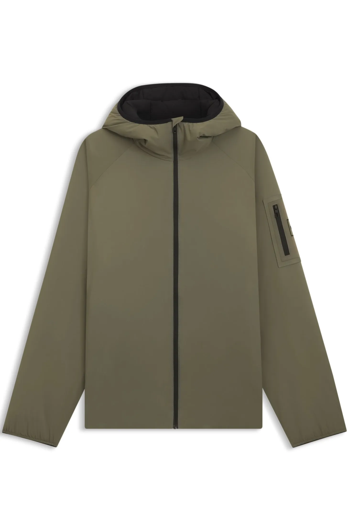 Water-repellent jacket with adjustable hem