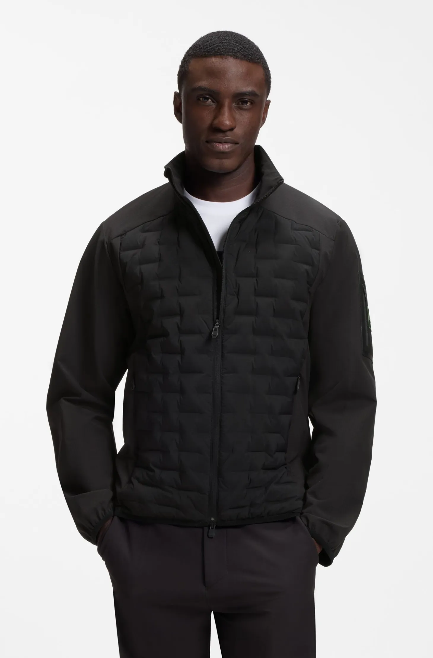 Water-repellent jacket with certified down filling