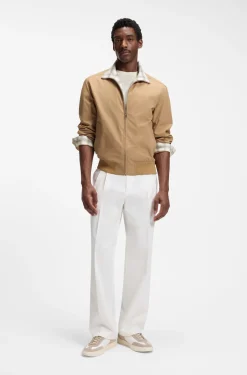 Water-repellent jacket with checked collar