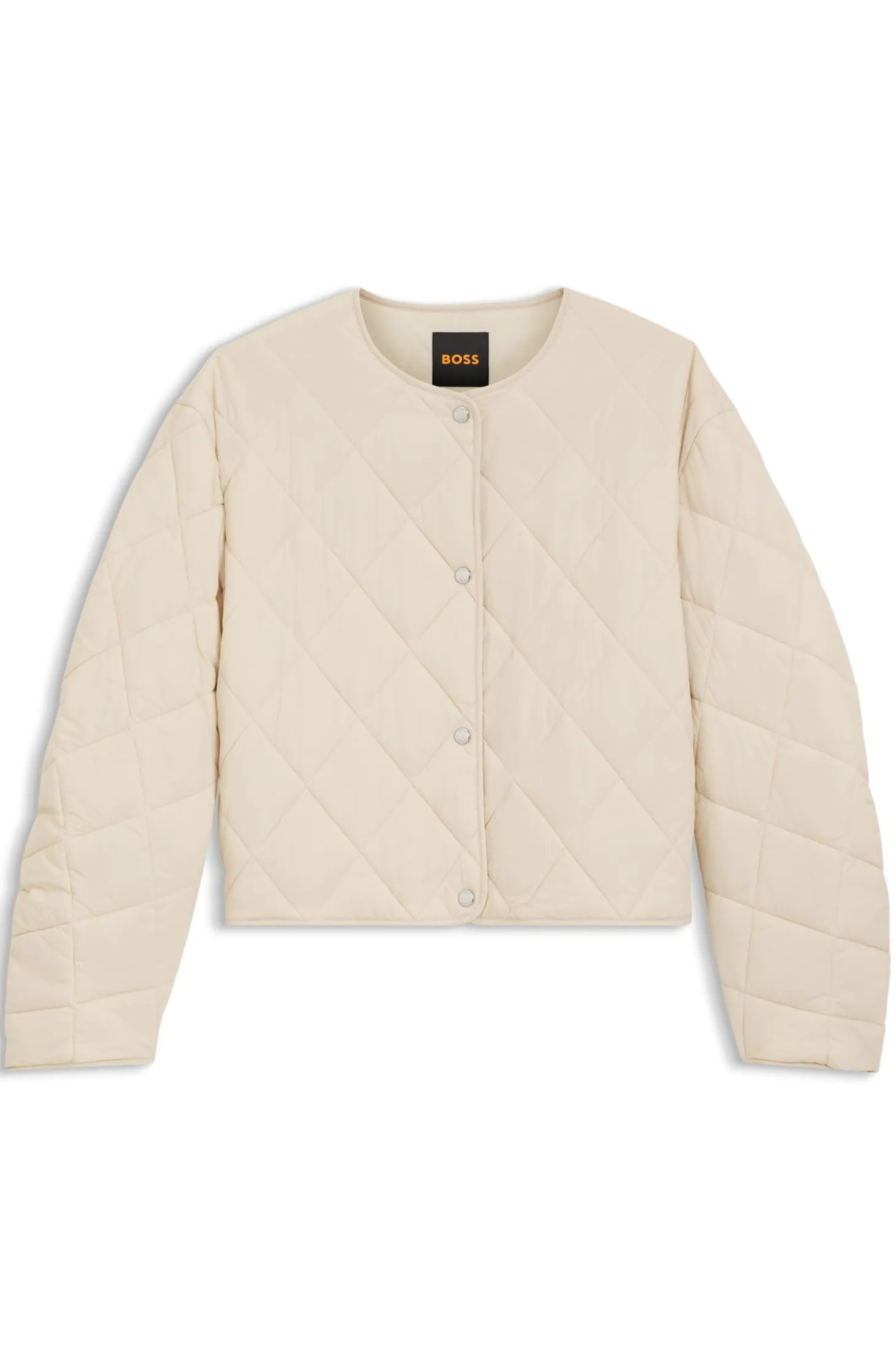 Water-repellent jacket with diamond quilting