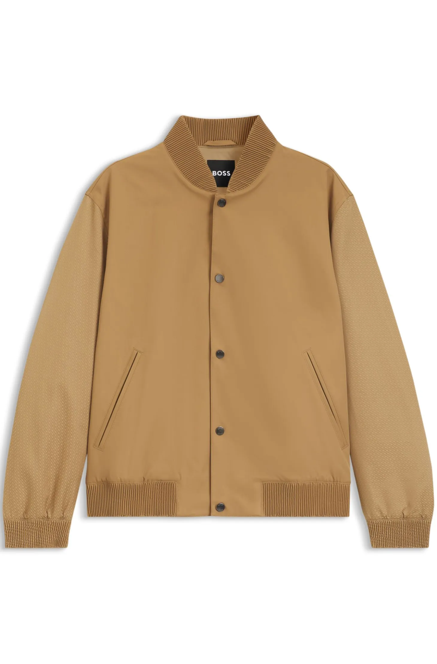 Water-repellent jacket with monogram-pattern sleeves