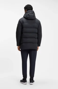 Water-repellent parka jacket with down filling