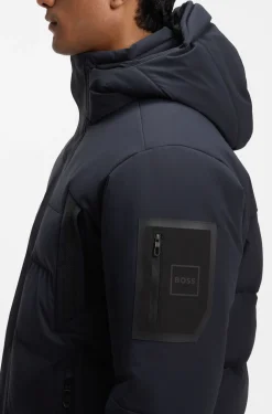 Water-repellent parka jacket with down filling