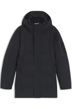 Water-repellent parka jacket with down filling