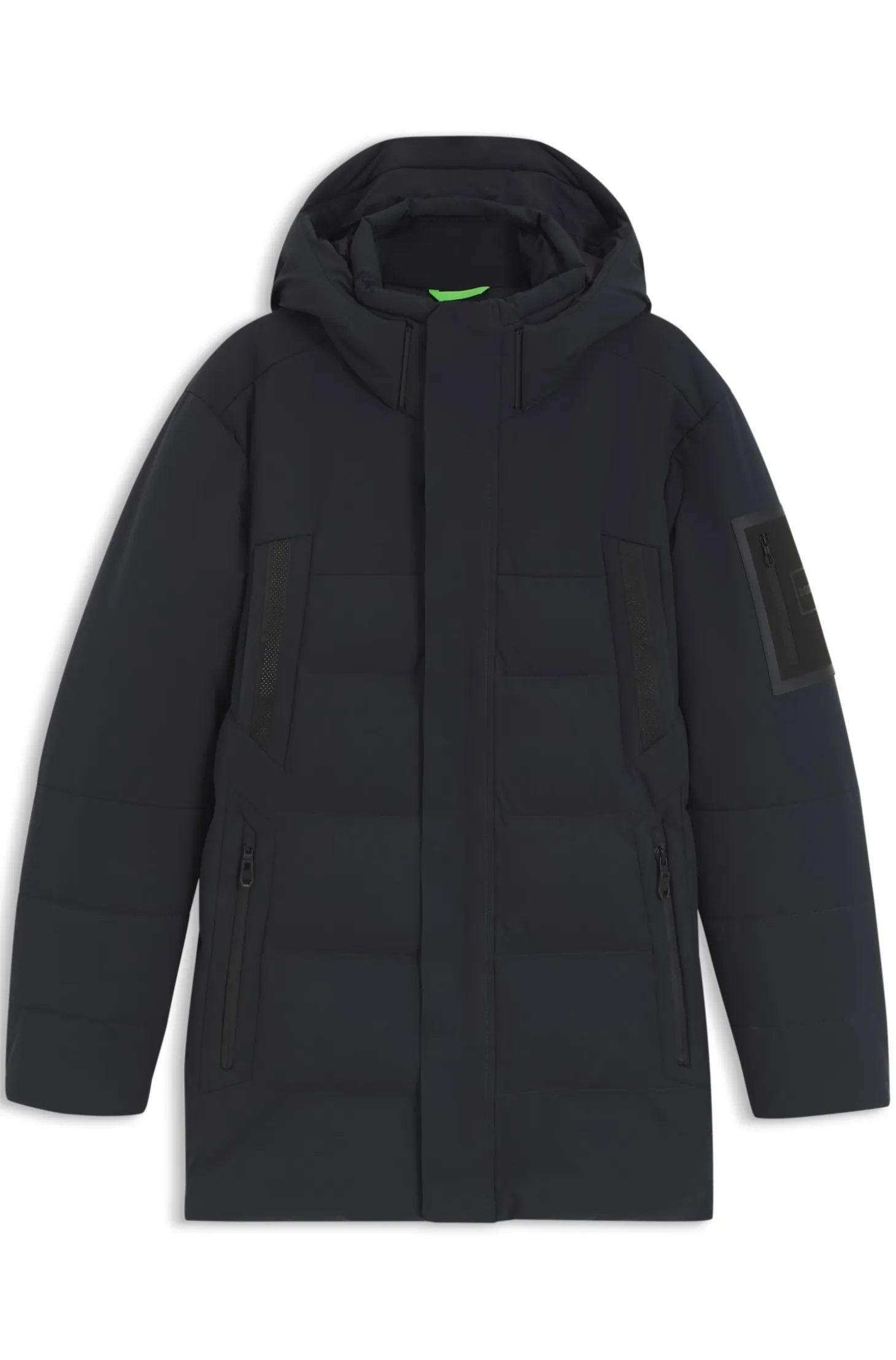 Water-repellent parka jacket with down filling