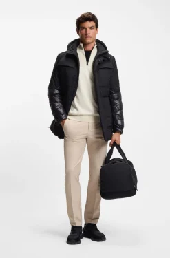Water-repellent parka jacket with down filling
