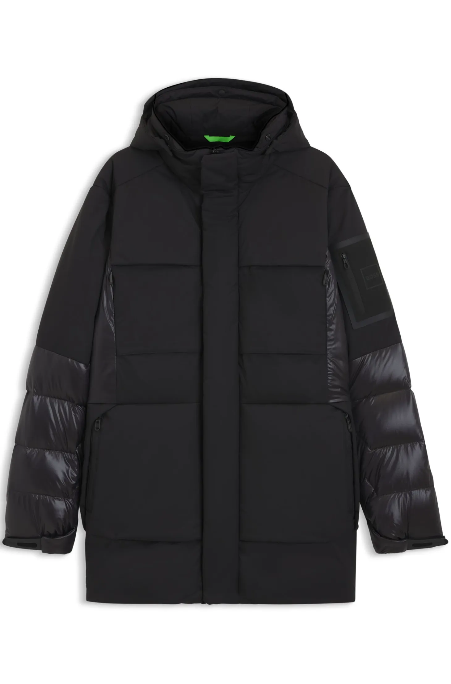 Water-repellent parka jacket with down filling