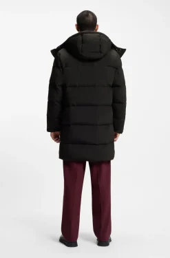 Water-repellent puffer coat with down filling