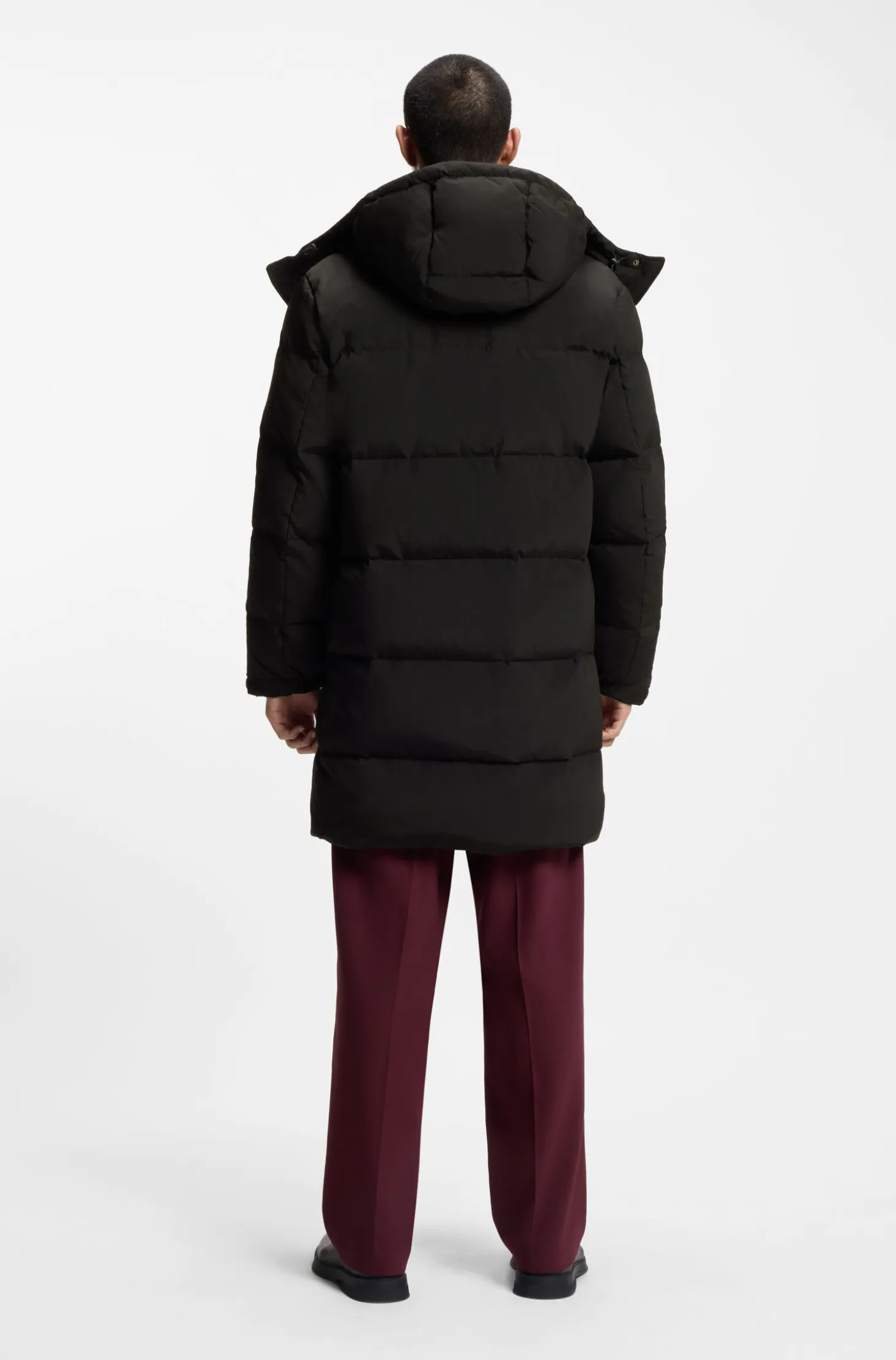 Water-repellent puffer coat with down filling