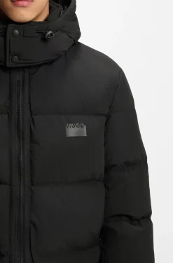 Water-repellent puffer coat with down filling