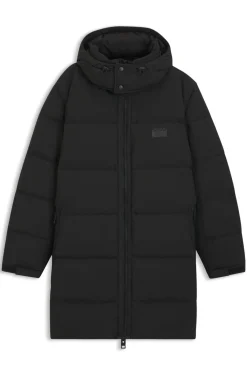 Water-repellent puffer coat with down filling