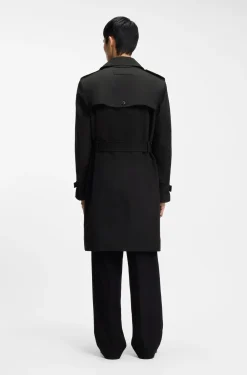 Water-repellent trench coat in cotton-blend twill
