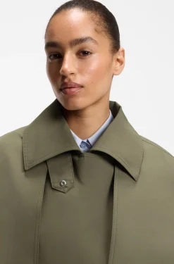 Water-repellent trench coat with belt