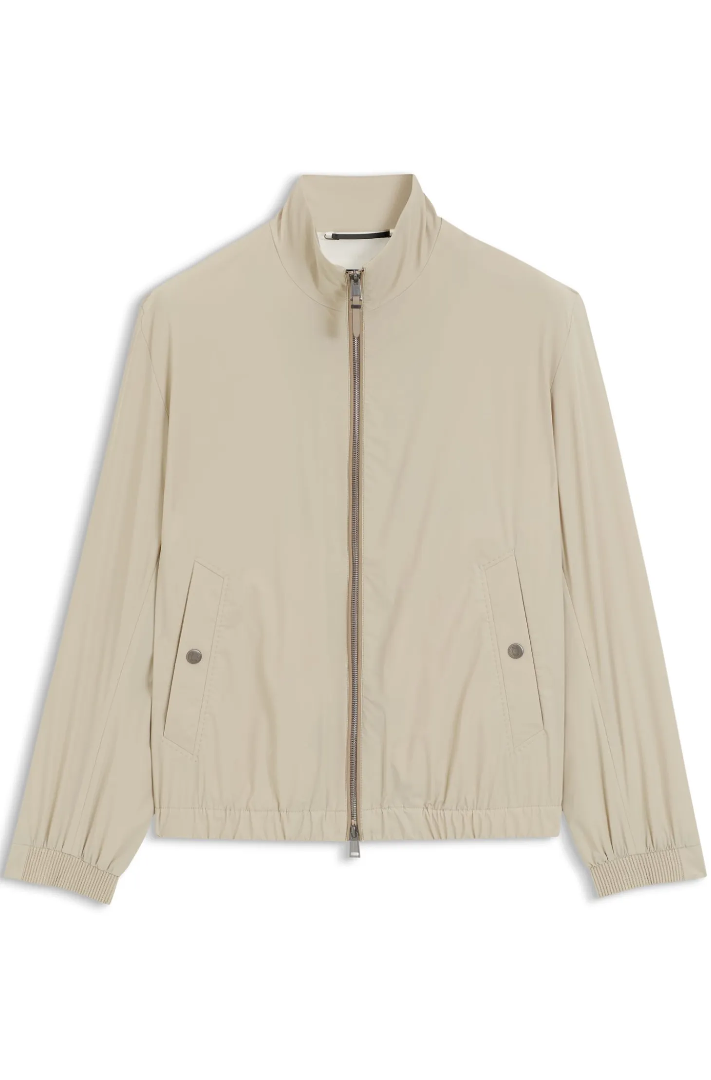Water-repellent zipped jacket with two-way stretch