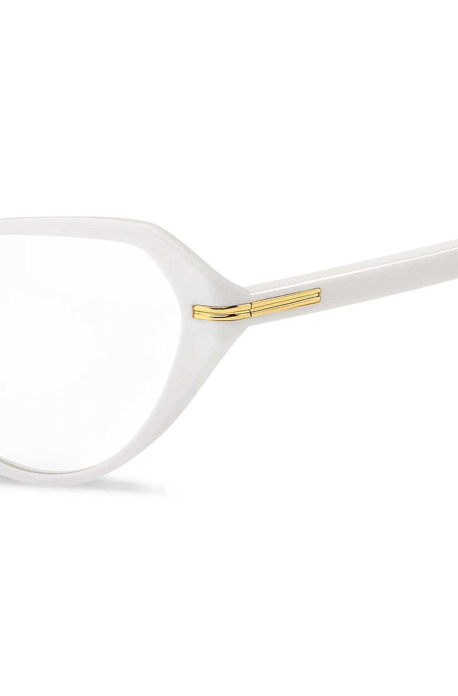 White-acetate optical frames with gold-tone hardware
