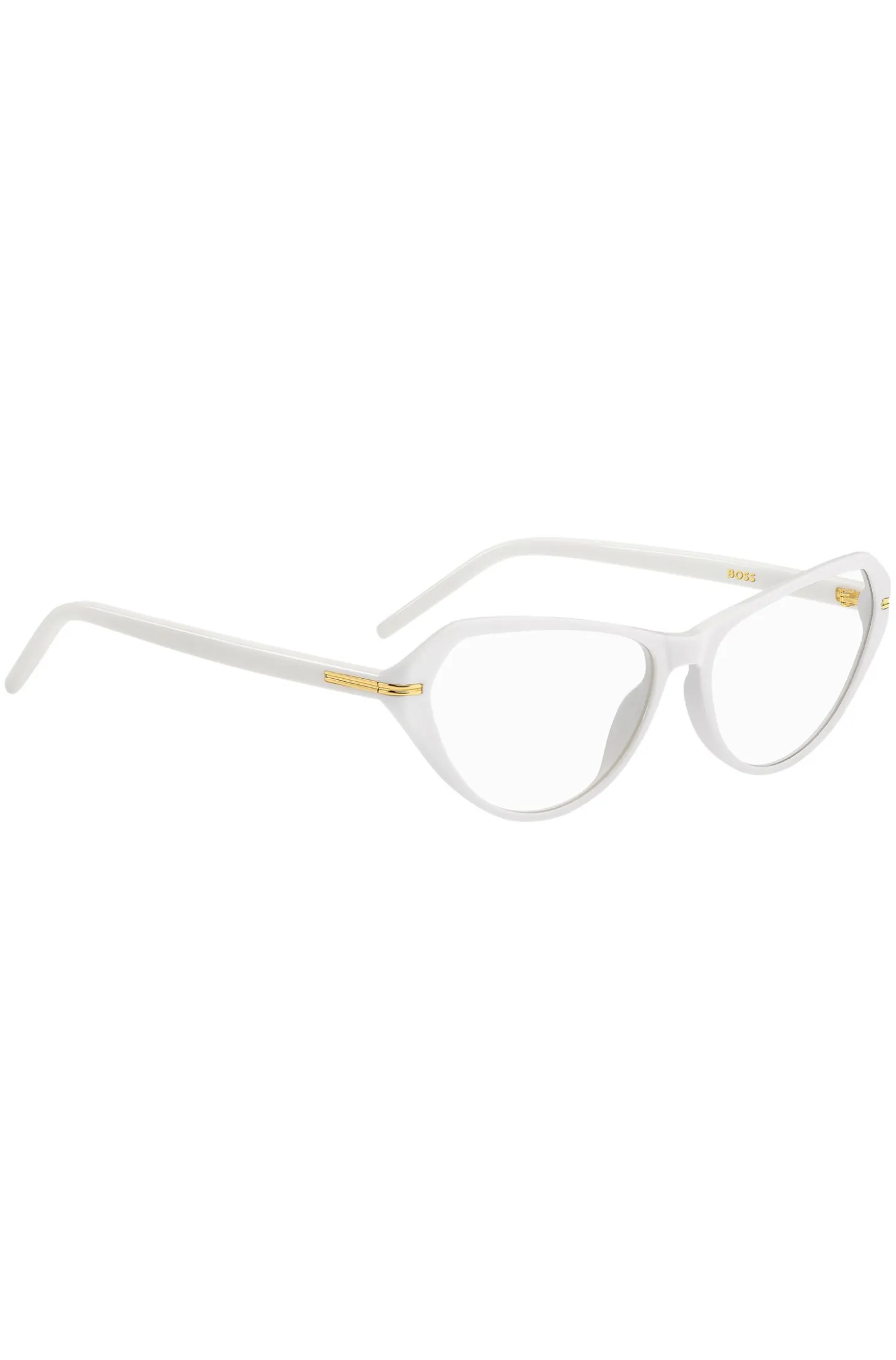 White-acetate optical frames with gold-tone hardware