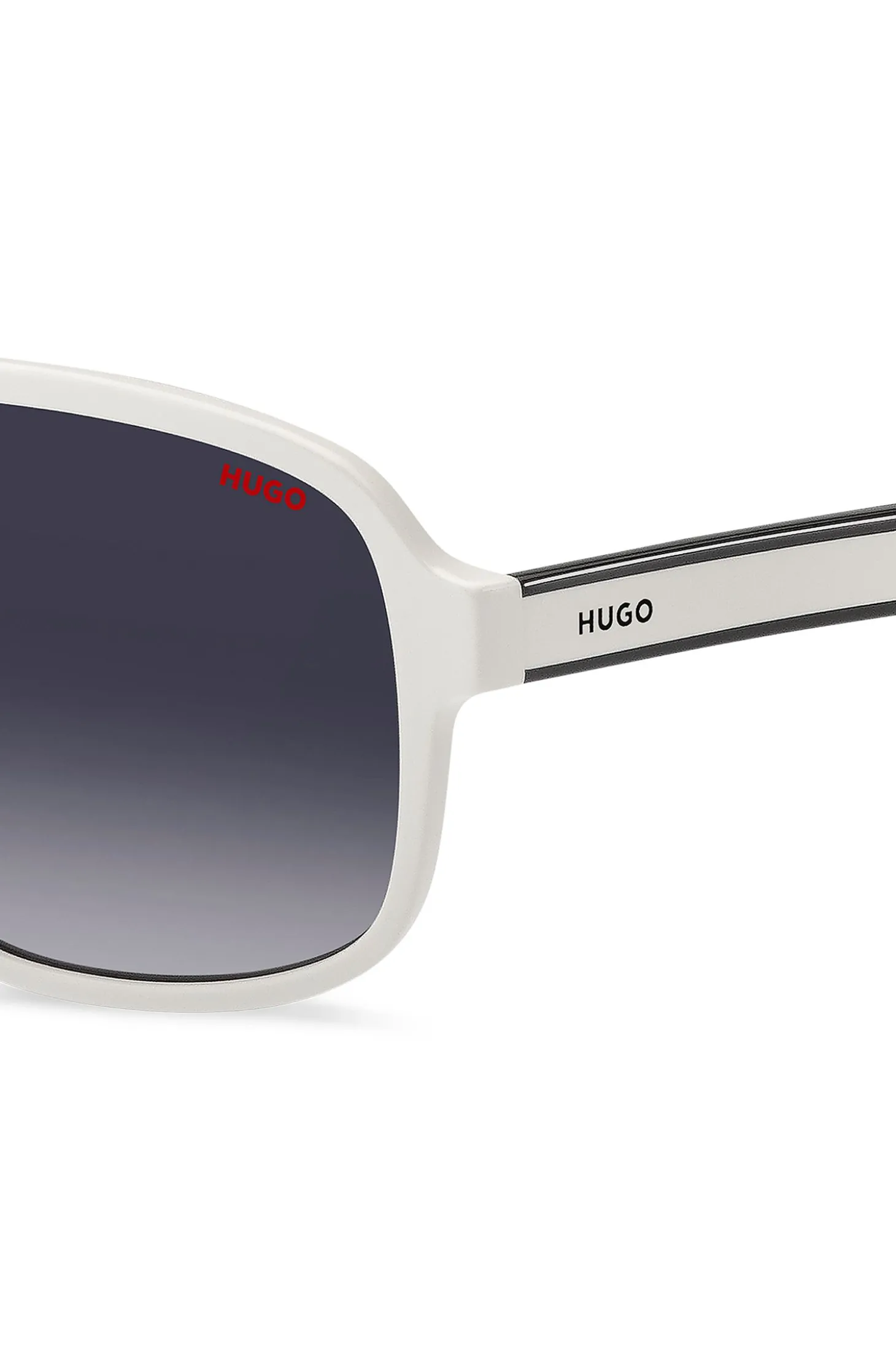White-acetate sunglasses with layered temples