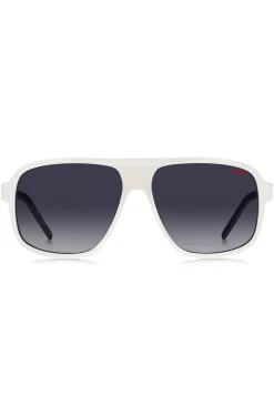 White-acetate sunglasses with layered temples