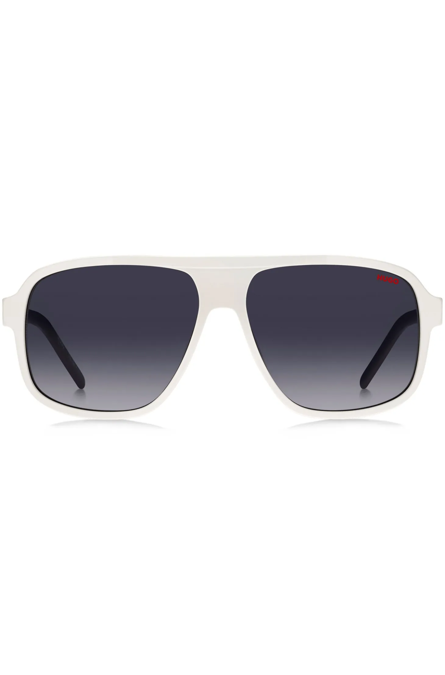 White-acetate sunglasses with layered temples