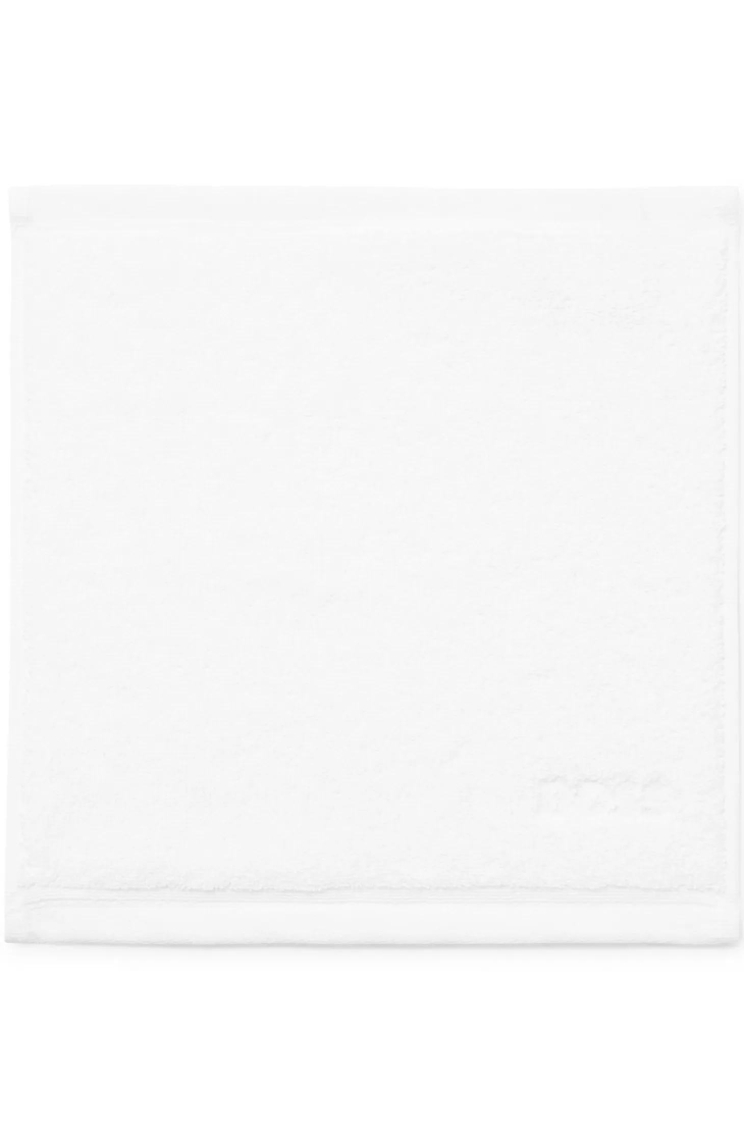 White cotton face cloth with embroidered logo