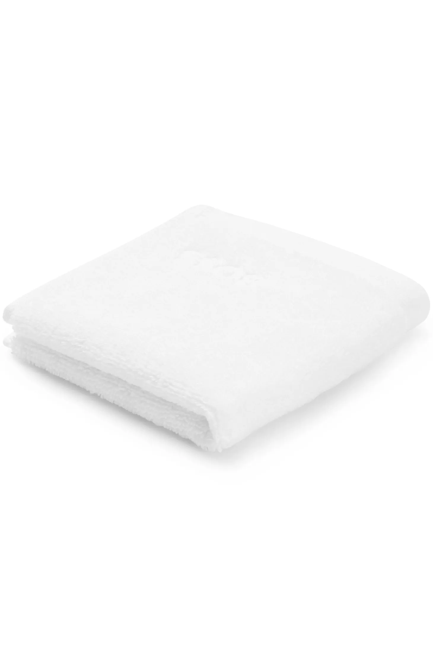 White cotton face cloth with embroidered logo