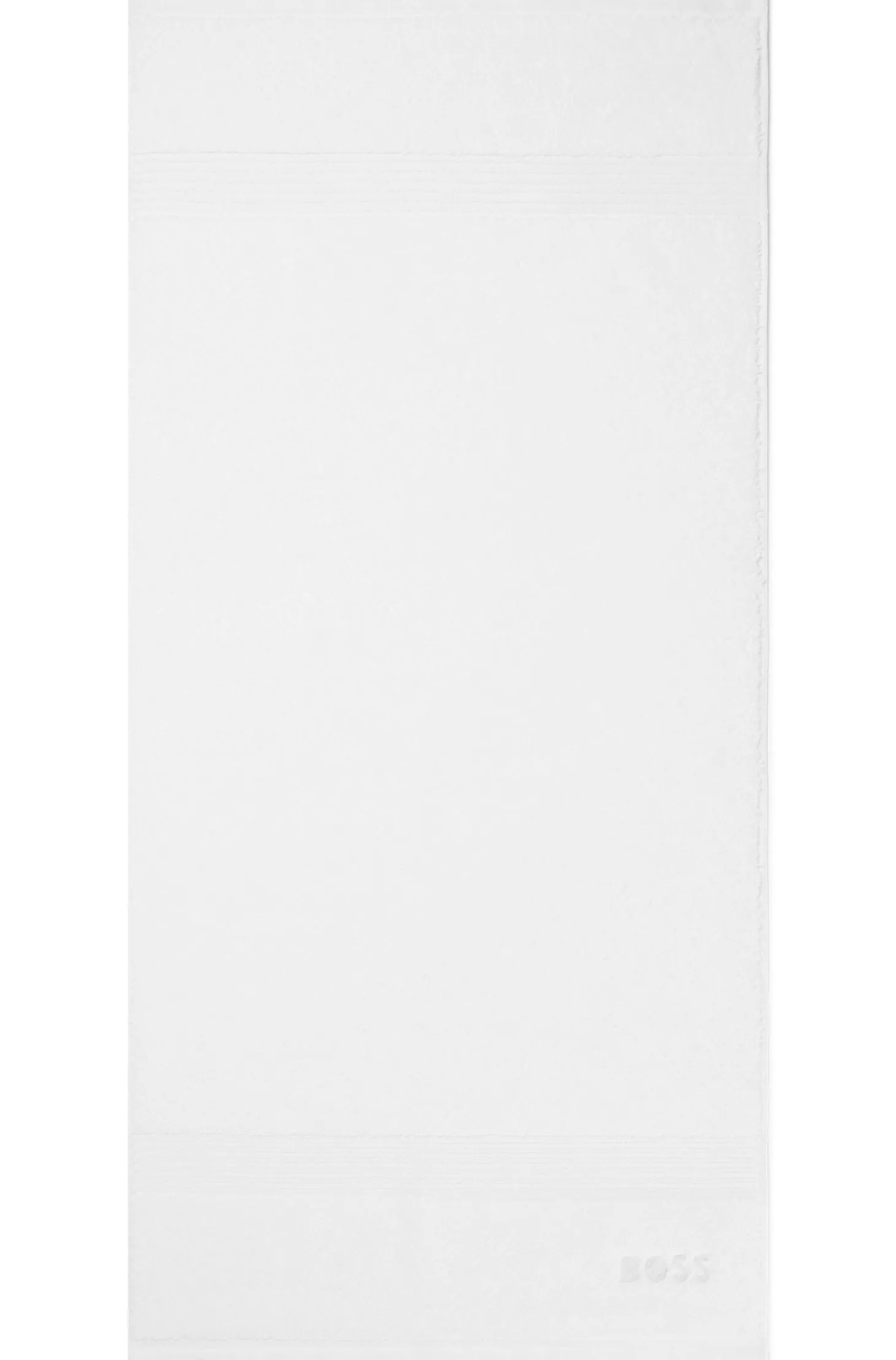 White cotton hand towel with embroidered logo