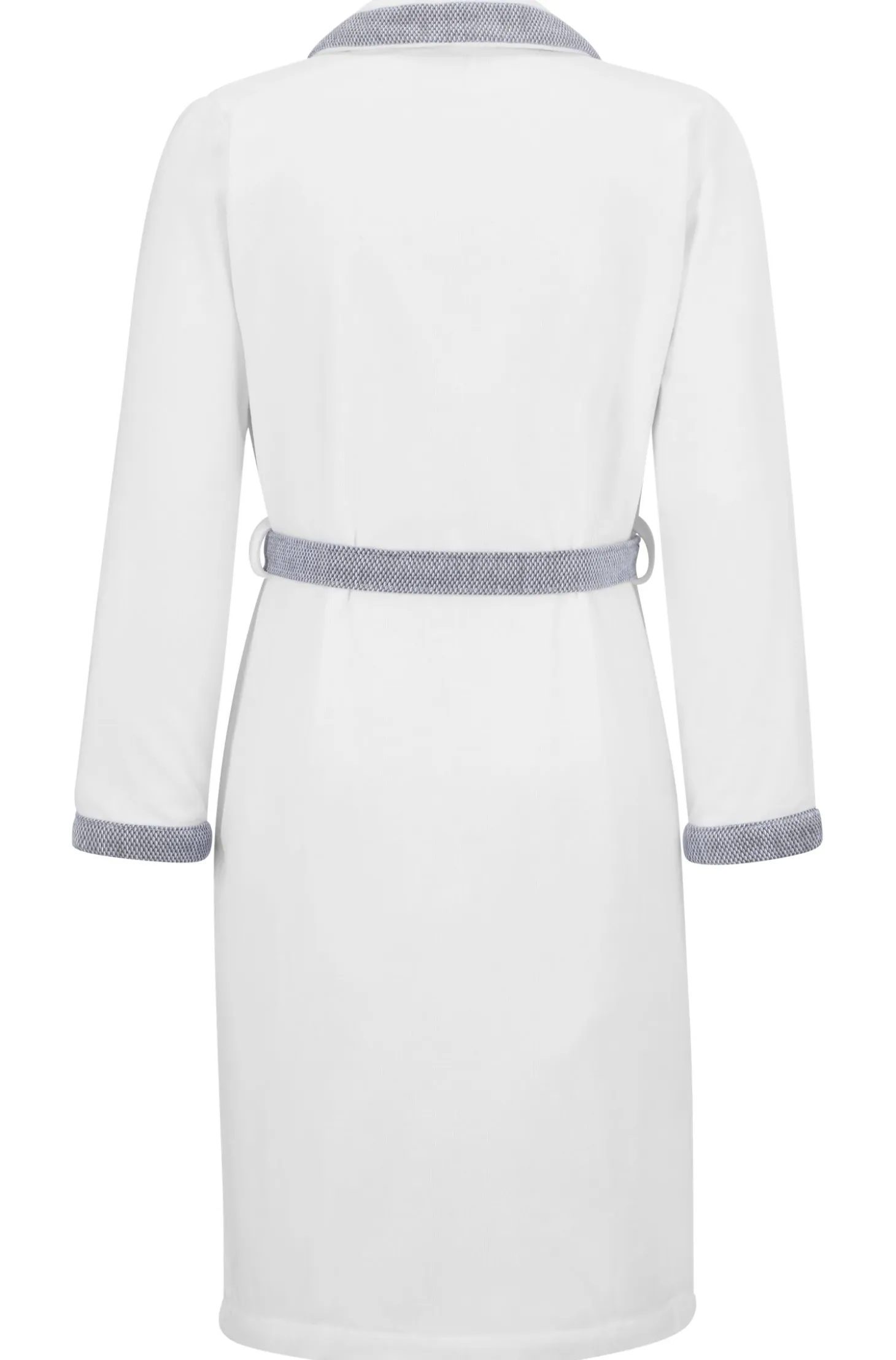 White cotton-velvet dressing gown with embroidered logo
