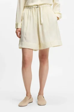 Wide-leg Bermuda shorts with elasticated waistband
