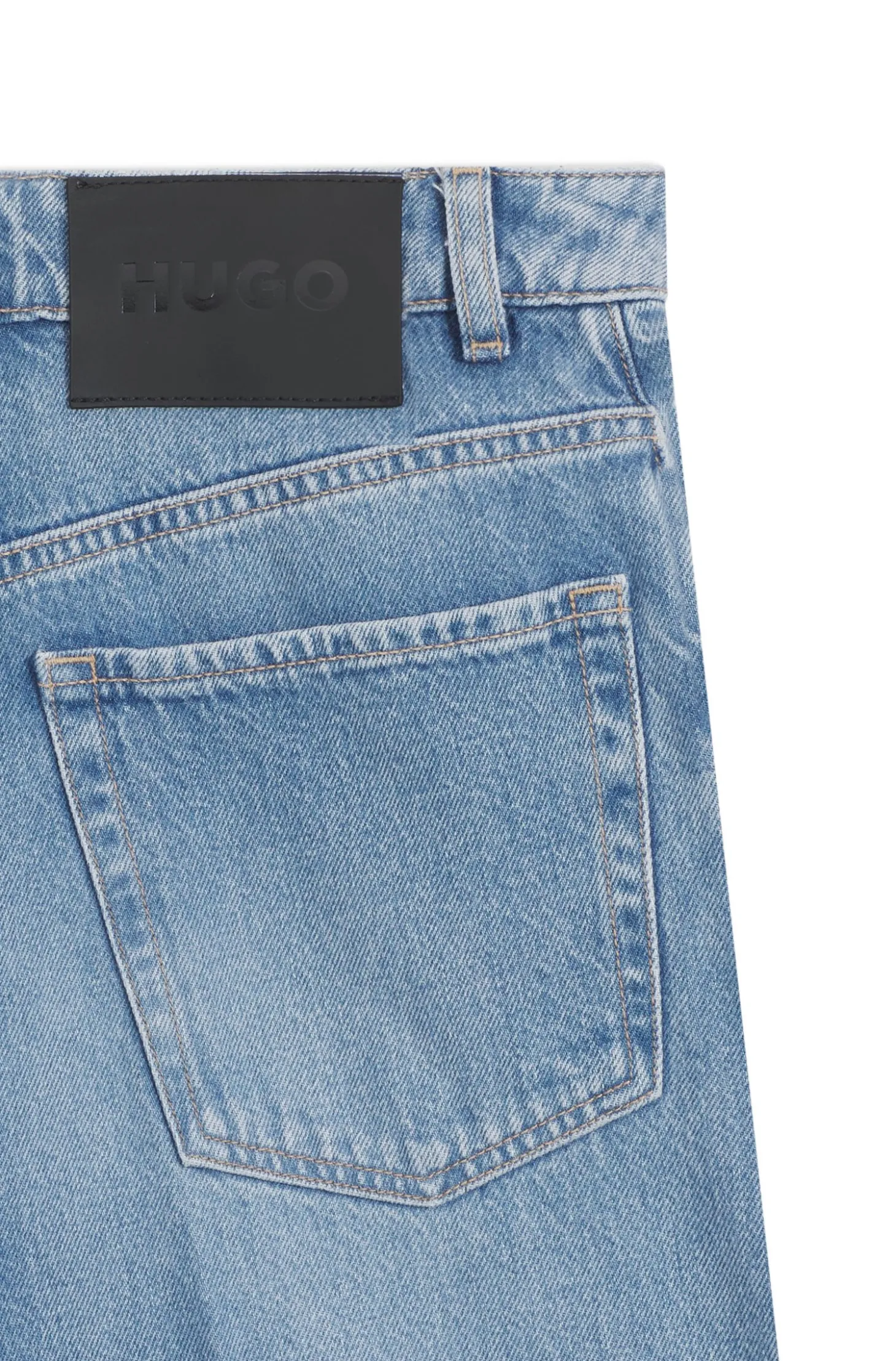 Wide-leg-fit jeans in light-blue denim