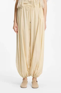 Wide-leg-fit trousers blended with modal