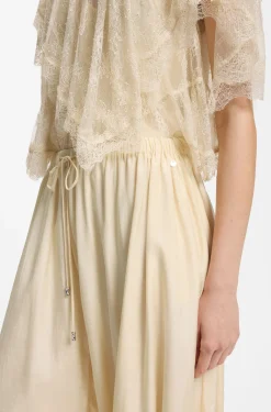 Wide-leg-fit trousers blended with modal