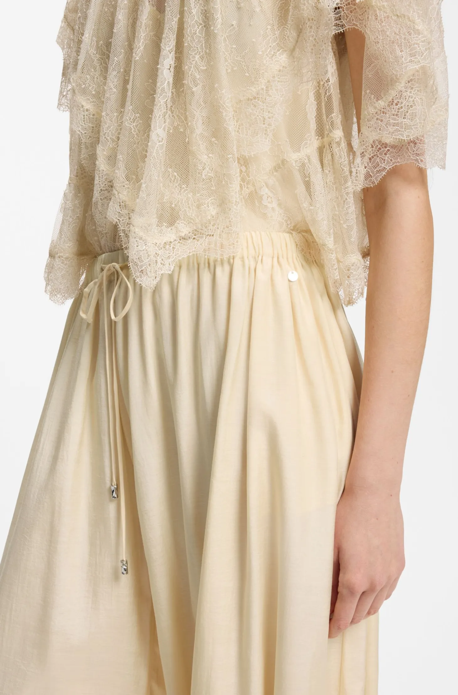 Wide-leg-fit trousers blended with modal