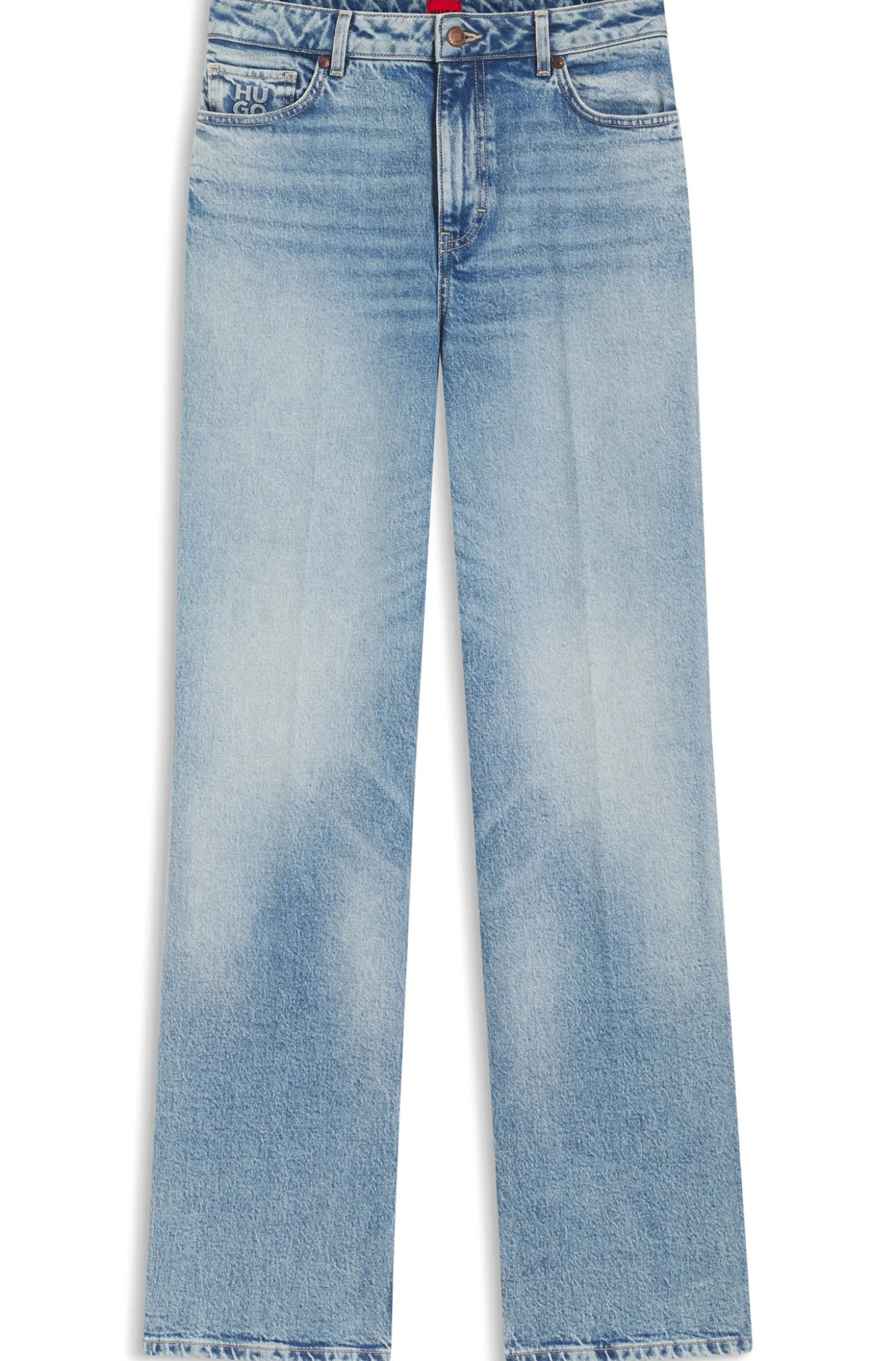 Wide-leg jeans in blue stretch denim