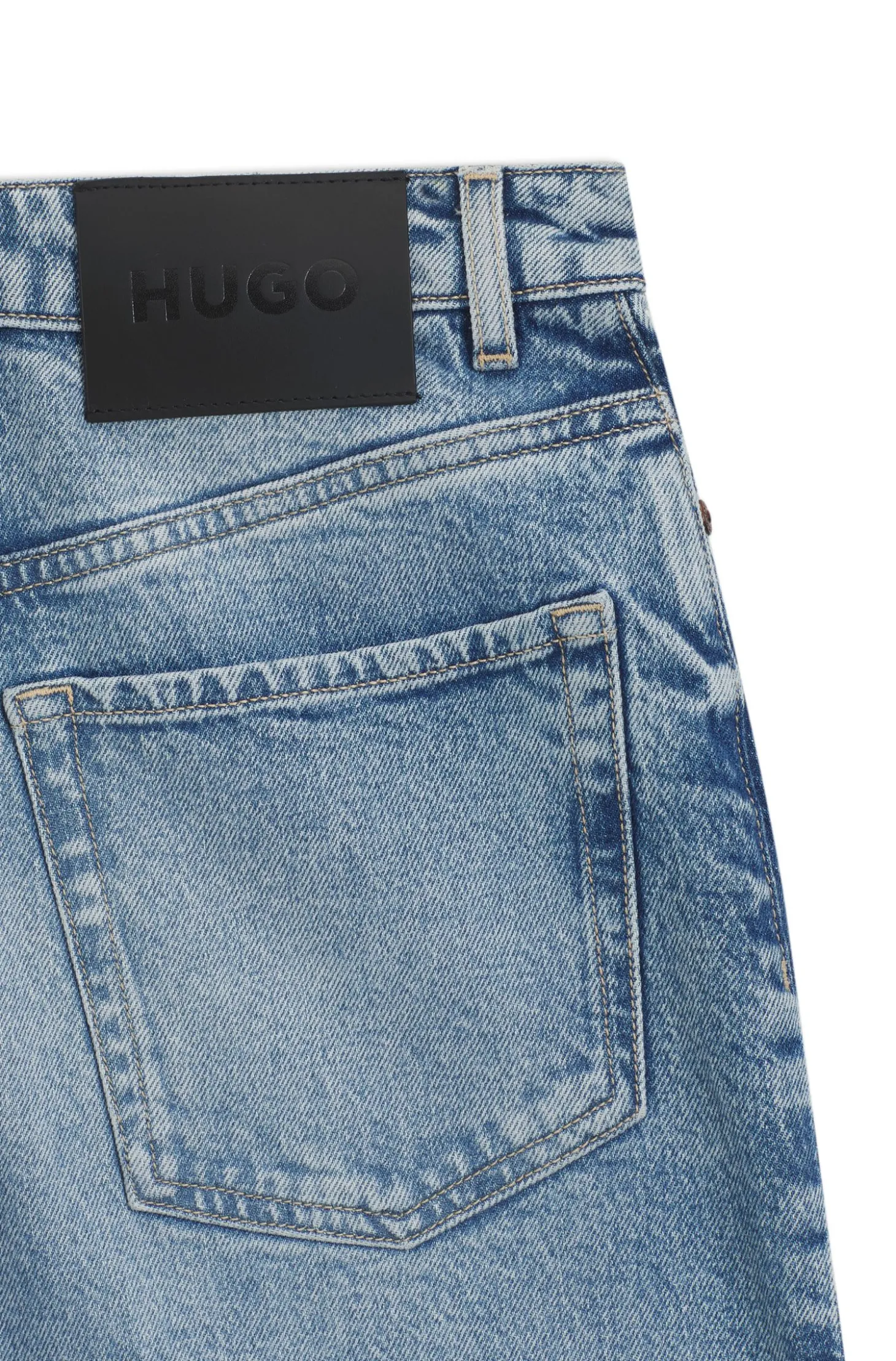 Wide-leg jeans in blue stretch denim