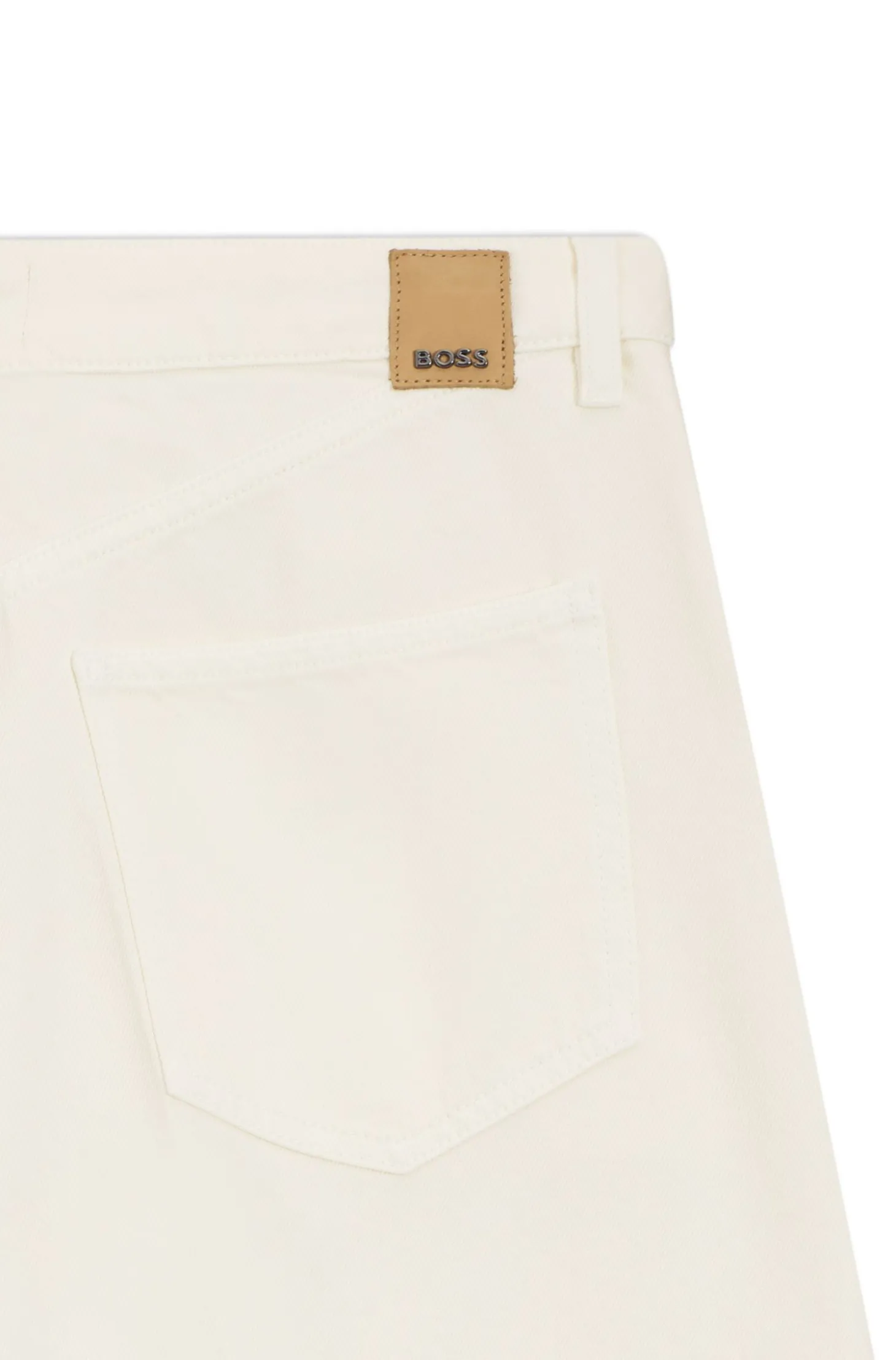 Wide-leg jeans in cream denim with front crease
